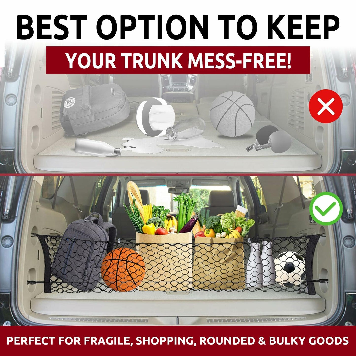 Elastic Trunk Cargo Net Envelope Style for Suburban Tahoe Escalade Yukon