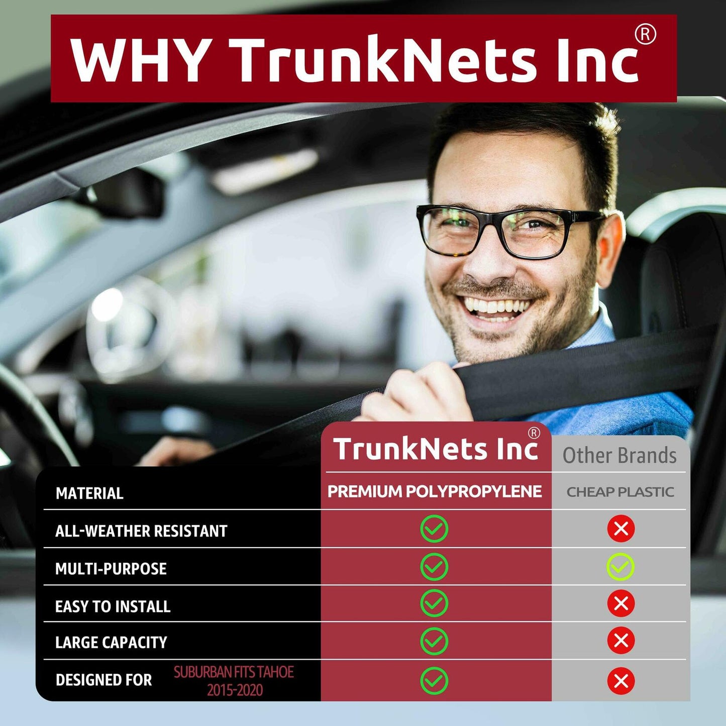 Elastic Trunk Cargo Net Envelope Style for Suburban Tahoe Escalade Yukon