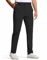 SERAMY Mens Golf Dress Pants Slim Fit Stretch Quick Dry Black Size 36