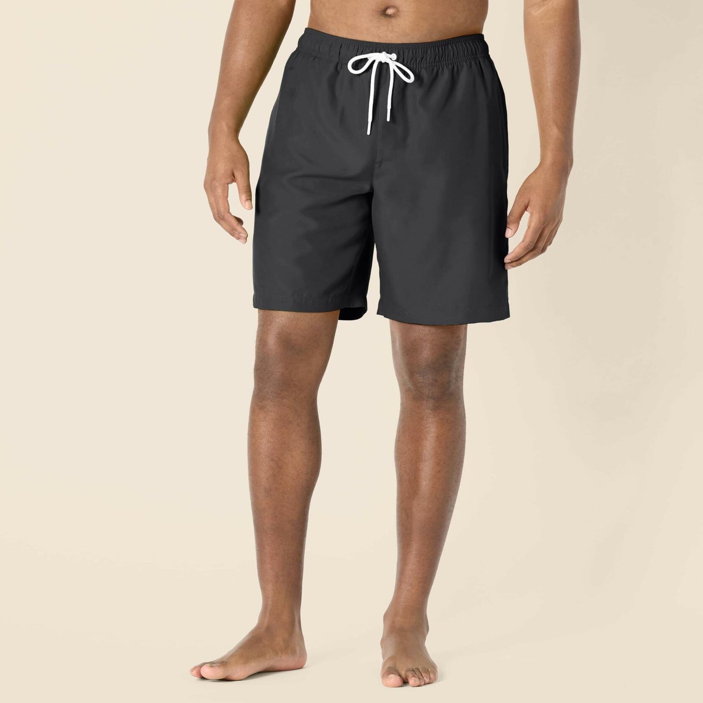 Amazon Essentials Men’s 9" Swim Trunks Black Mesh Lining Pockets Size M