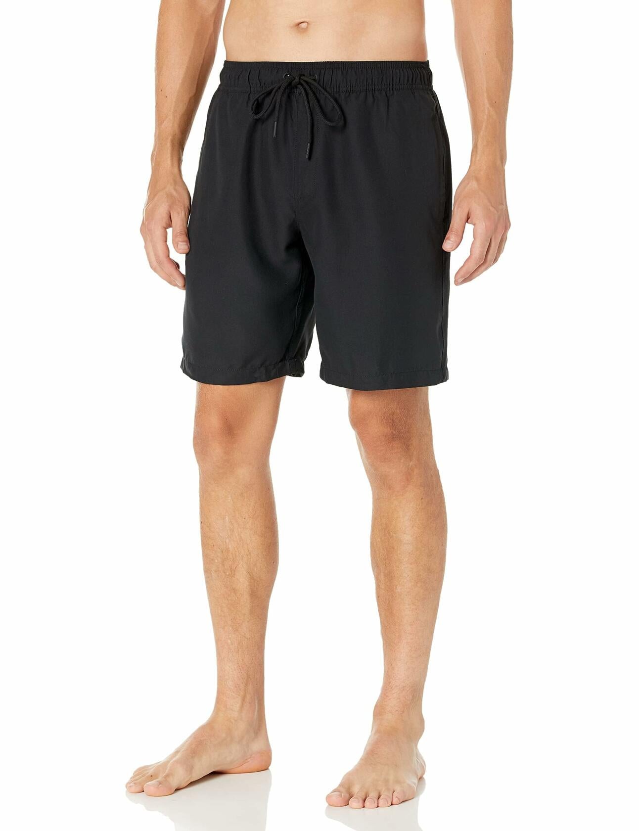 Amazon Essentials Men’s 9" Swim Trunks Black Mesh Lining Pockets Size M