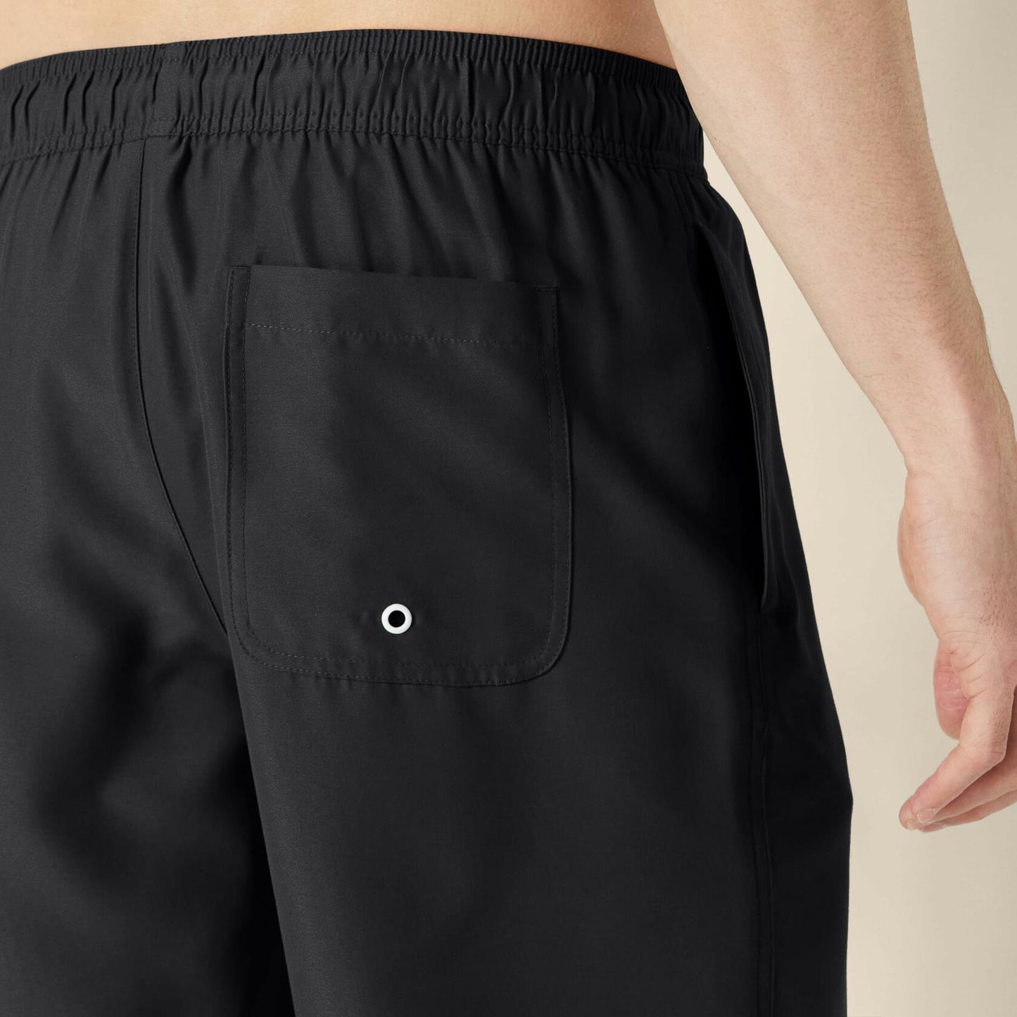 Amazon Essentials Men’s 9" Swim Trunks Black Mesh Lining Pockets Size M