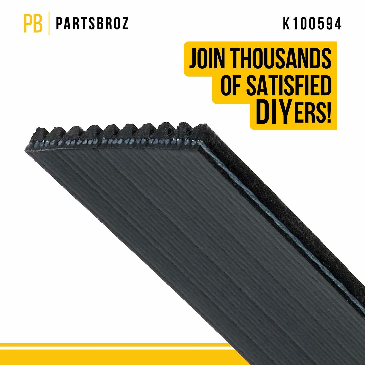 PartsBroz K070901 Micro-V Serpentine Drive Belt Black Compatible Gates