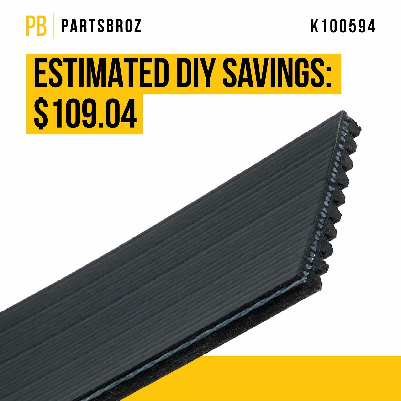 PartsBroz K060763 Micro-V Serpentine Drive Belt Compatible with Gates Black