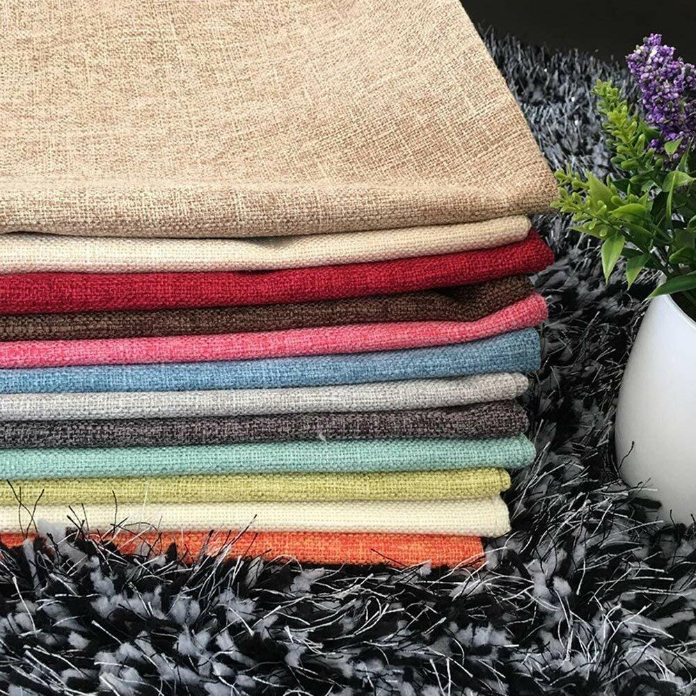 Jepeak Linen Throw Pillow Covers 20x20 Inch Butter Beige 2 Pack