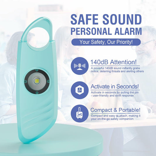 Safe Sound Personal Alarm 2 Pack 140db Siren Strobe Light Keychain