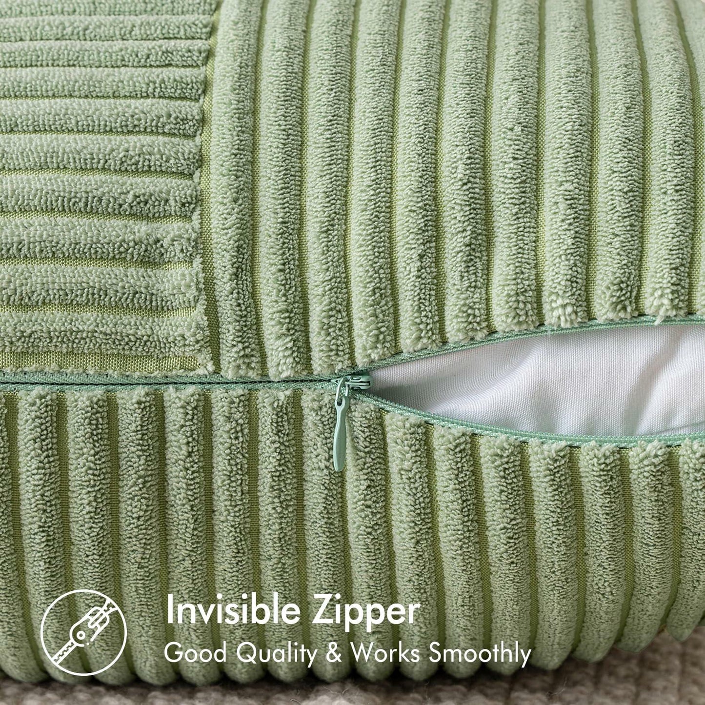 EMEMA Corduroy Throw Pillow Covers 12x20 Rust Pack of 2 Boho Decorative