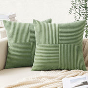 EMEMA Corduroy Throw Pillow Covers 12x20 Rust Pack of 2 Boho Decorative