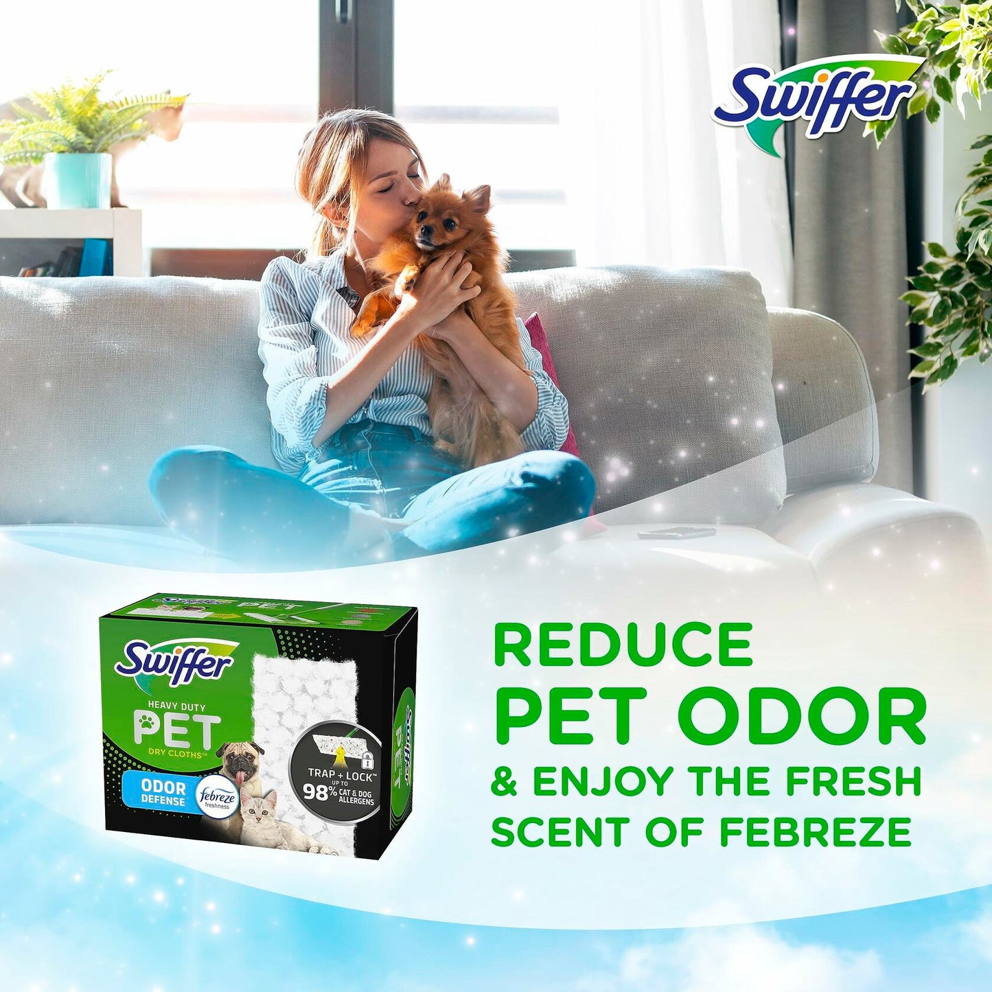 [Acceptable] Swiffer Sweeper Pet Heavy Duty Dry Cloth Refills Febreze 32 Count