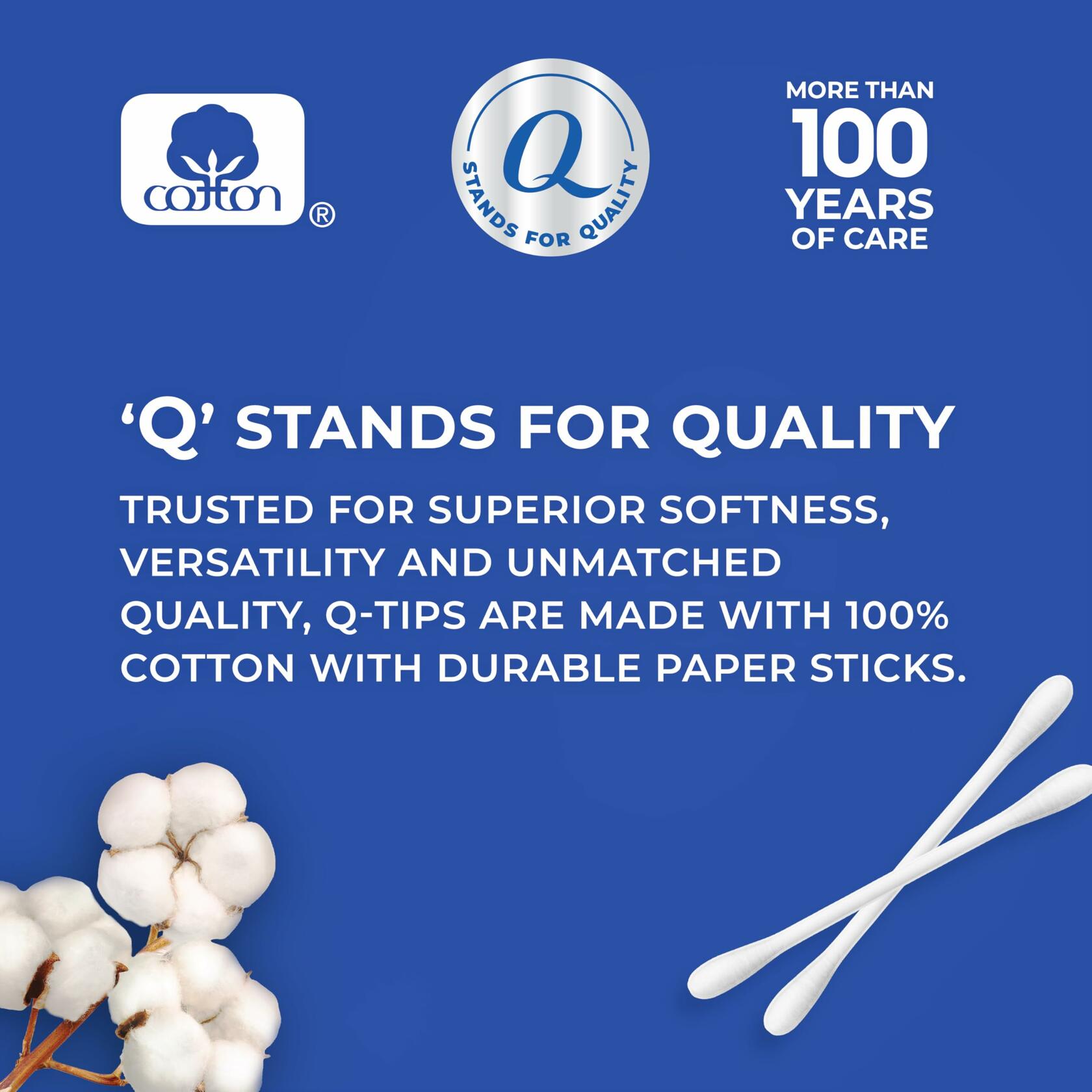 Q-tips Cotton Swabs 100% Cotton Original 625 Count White Hygiene Beauty Care