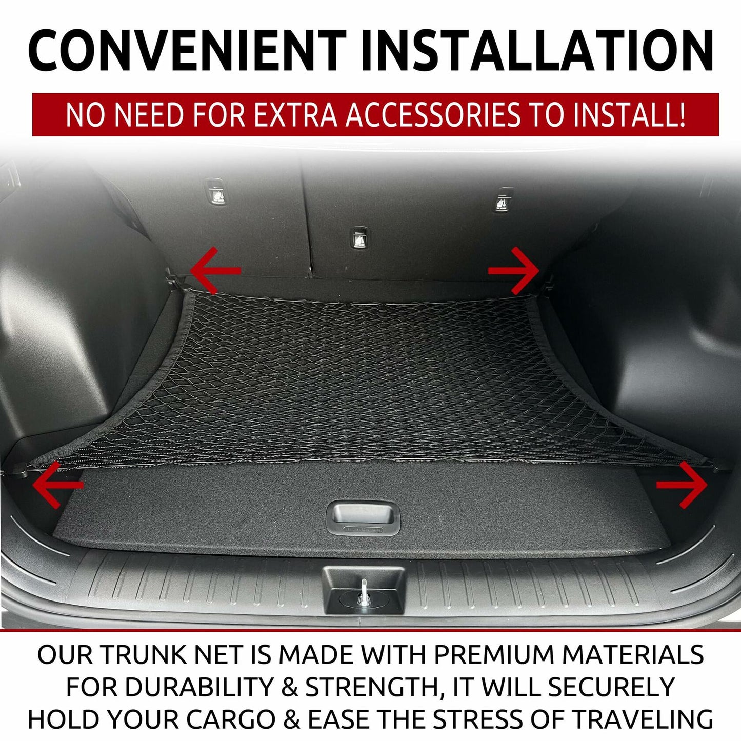 Hyundai Tucson 2022-2025 Trunk Mesh Cargo Net Envelope+Floor Black