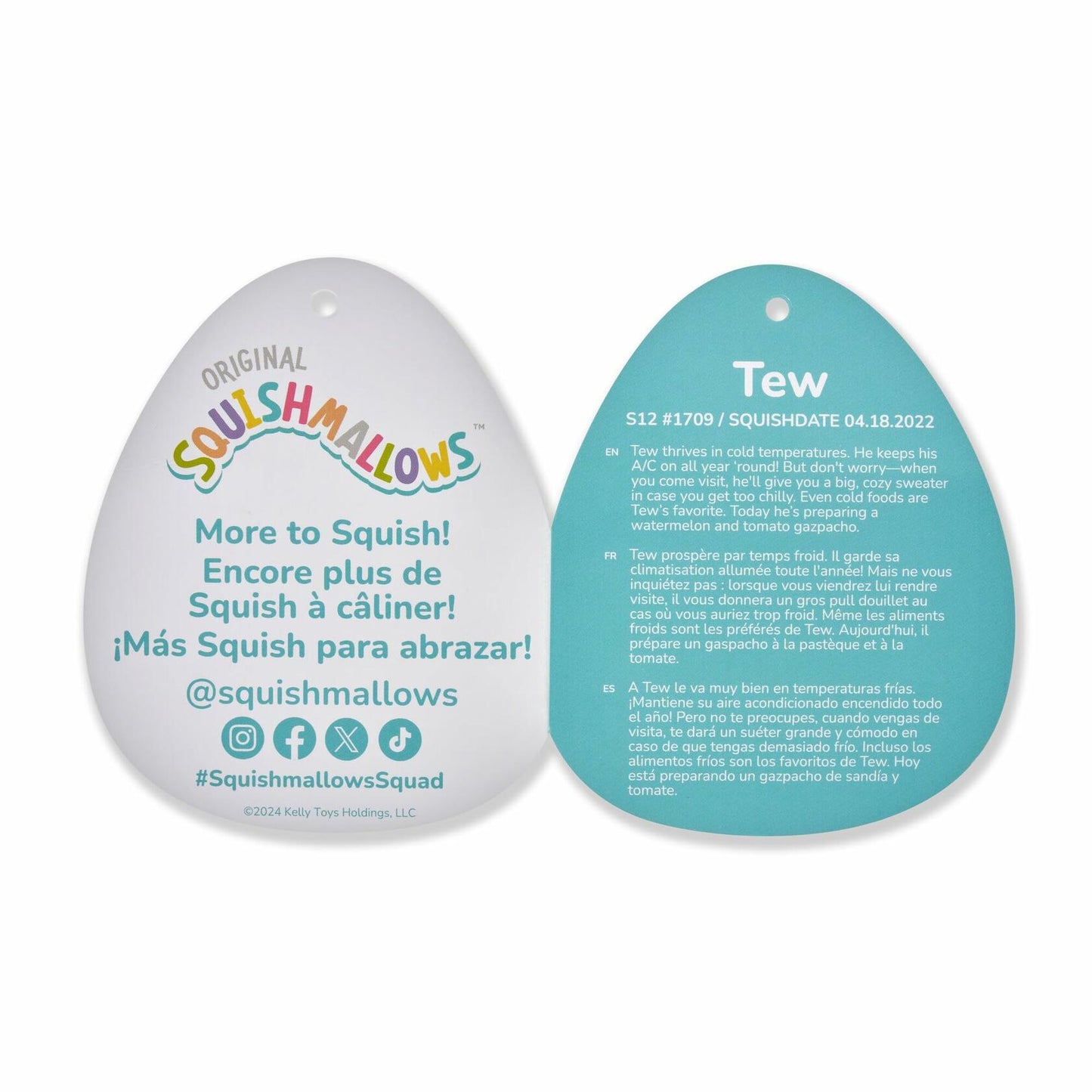 Squishmallows Original 12-Inch Tew Purple Water Bear Plush Jazwares Size 12"