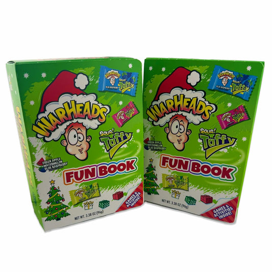 Warheads Christmas Sour Candy Fun Book 2 Pack Stocking Stuffers