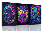 Yolbcdr Gaming Posters Set of 3 Video Game Wall Art 16x24in Unframed