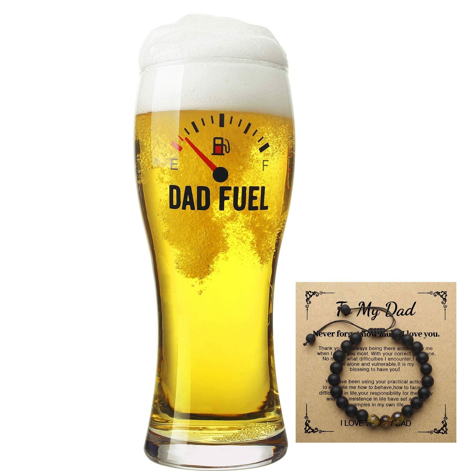 Luka Tech Funny Beer Glass 450ml Unique Father's Day Gift for Dad