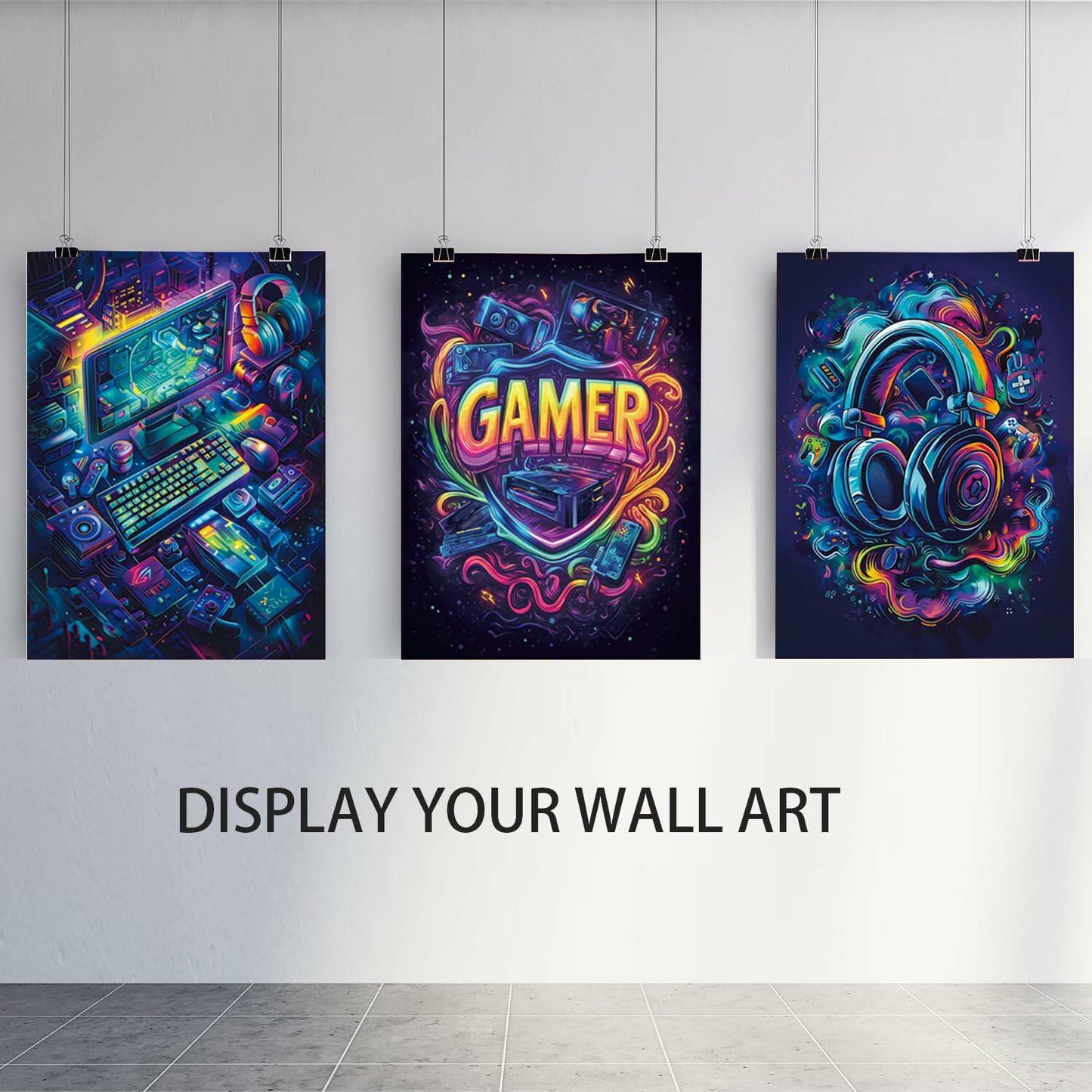 Yolbcdr Gaming Posters Set of 3 Video Game Wall Art 16x24in Unframed