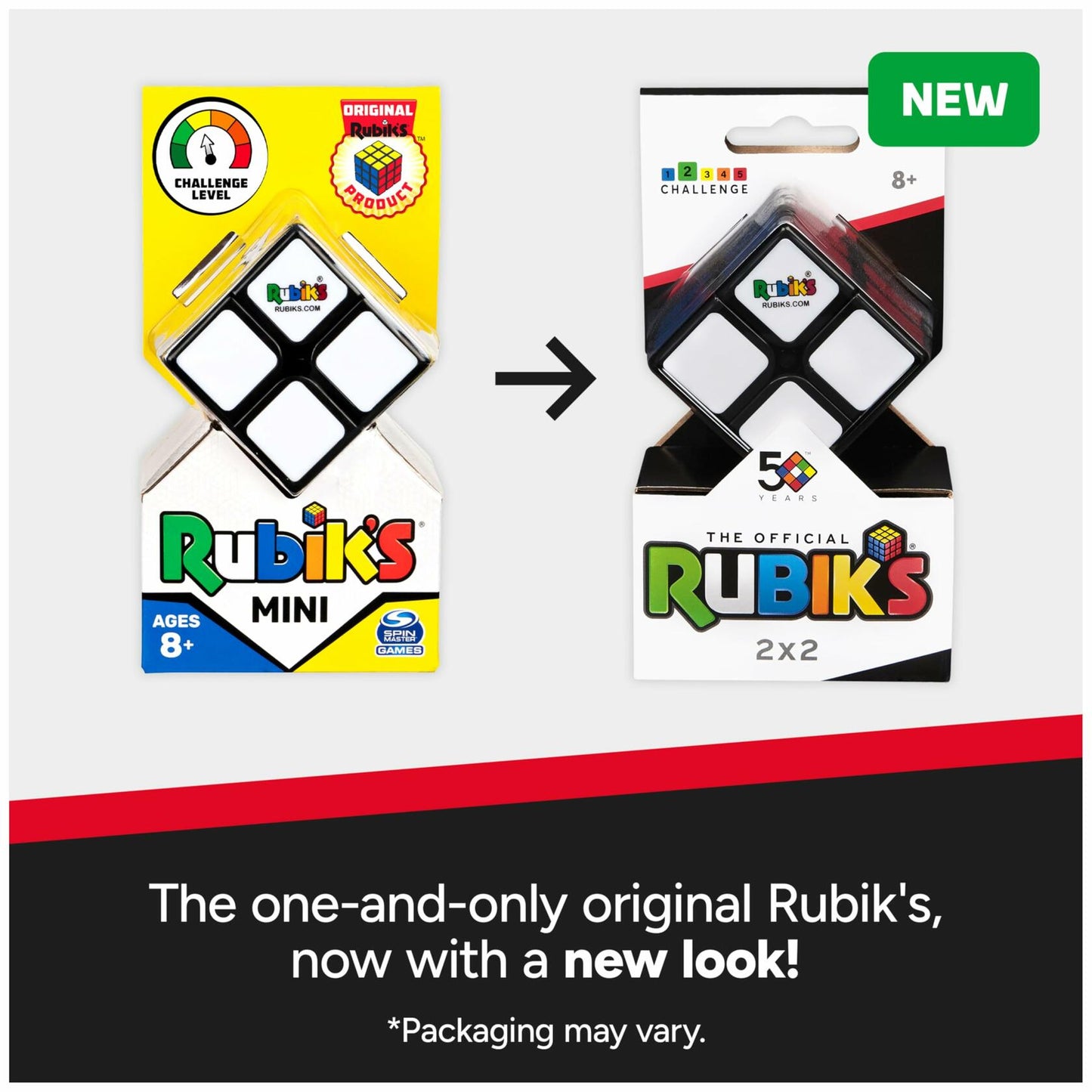 [Like_new] Rubik's Cube Official 2x2 Mini Brain Teaser Classic Color-Matching Puzzle