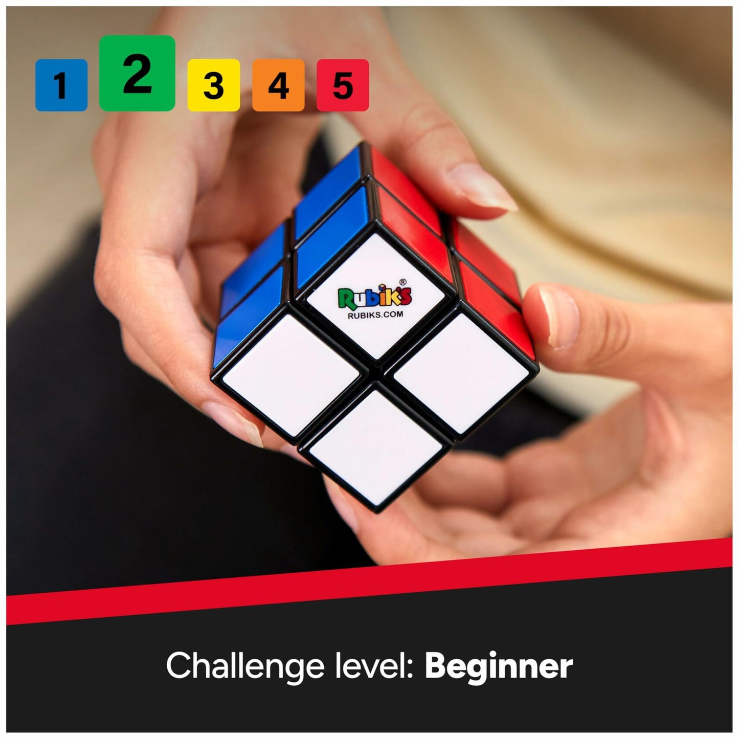 [Like_new] Rubik's Cube Official 2x2 Mini Brain Teaser Classic Color-Matching Puzzle