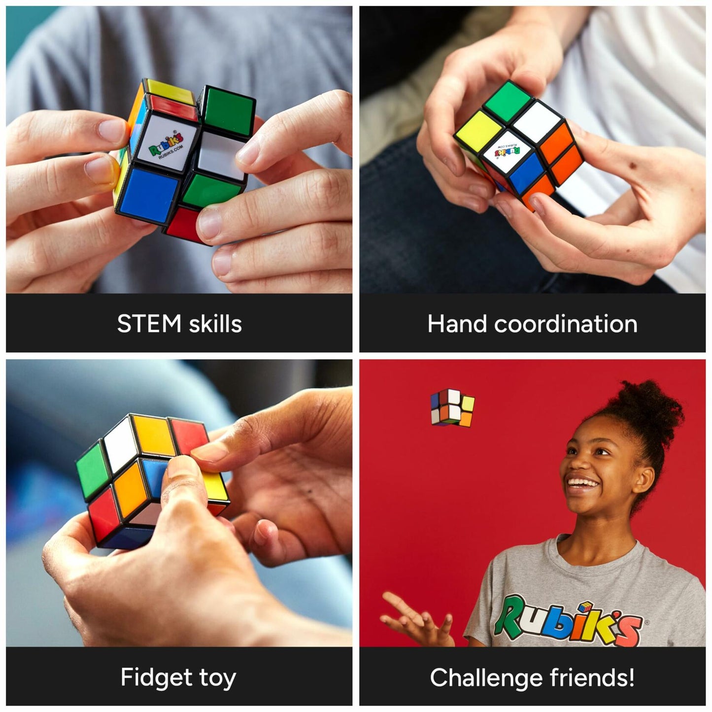 [Like_new] Rubik's Cube Official 2x2 Mini Brain Teaser Classic Color-Matching Puzzle