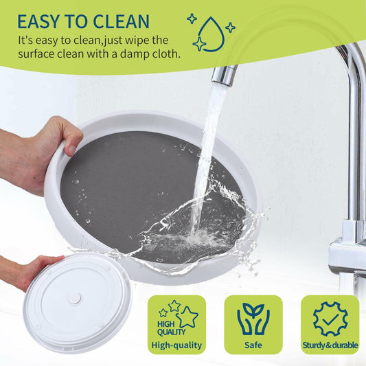 AngieQH 4-Pack 10" Anti Slip Lazy Susan Organizer Set White Plastic