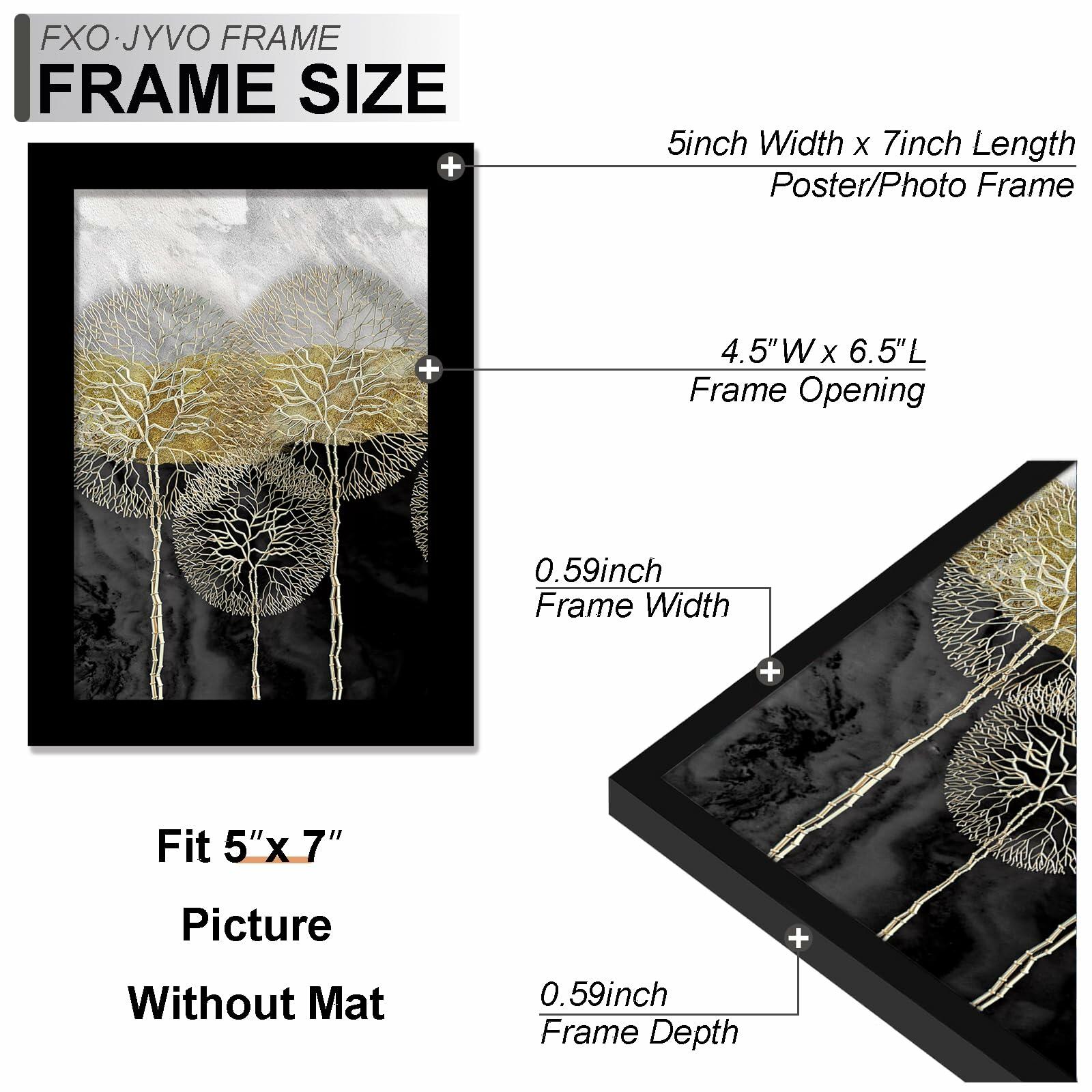 Fxojyvo 5x7 Picture Frame Black Wall Mount Display 1 Pack