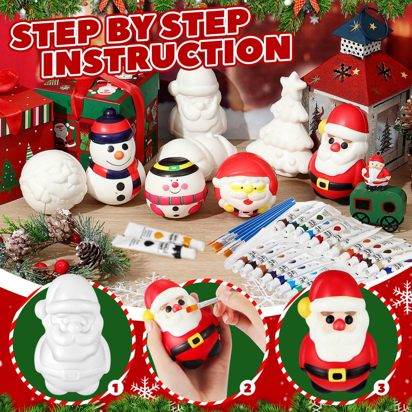 Poen 12 Pack Christmas Slow Rise Squeeze Soft Toy Kids Xmas Crafts