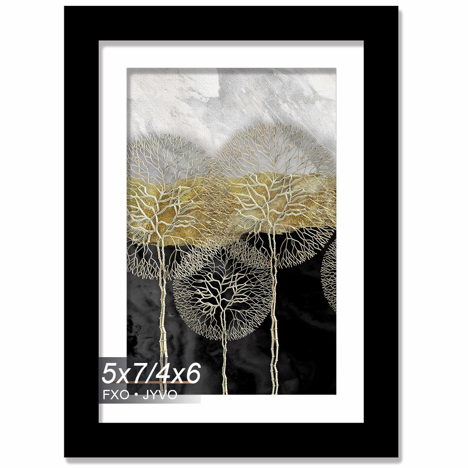 Fxojyvo 5x7 Picture Frame Black Wall Mount Display 1 Pack
