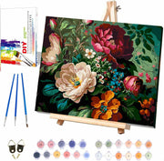 Eiazuiks Paint by Number Kit for Adults 12x16 Flower Canvas with Frame