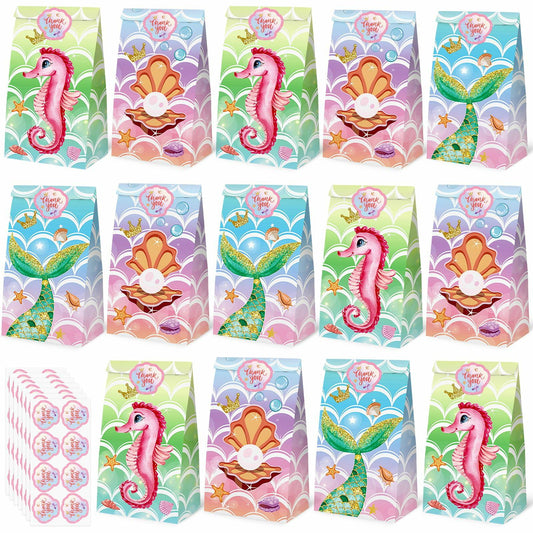 VGOODALL Mermaid Party Favor Bags Ocean Theme 54 Pack 4.7x3.1x8.7in