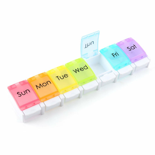 Weekly Pill Organizer 7 Day 3 Times a Day Portable Case Colorful