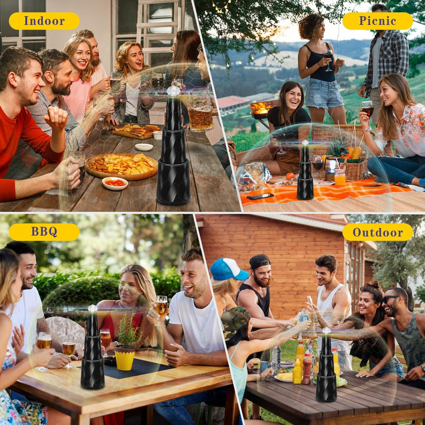 [Like New] zenhealth 4 Pack Fly Fan Portable Battery Powered for Table Desk Camping