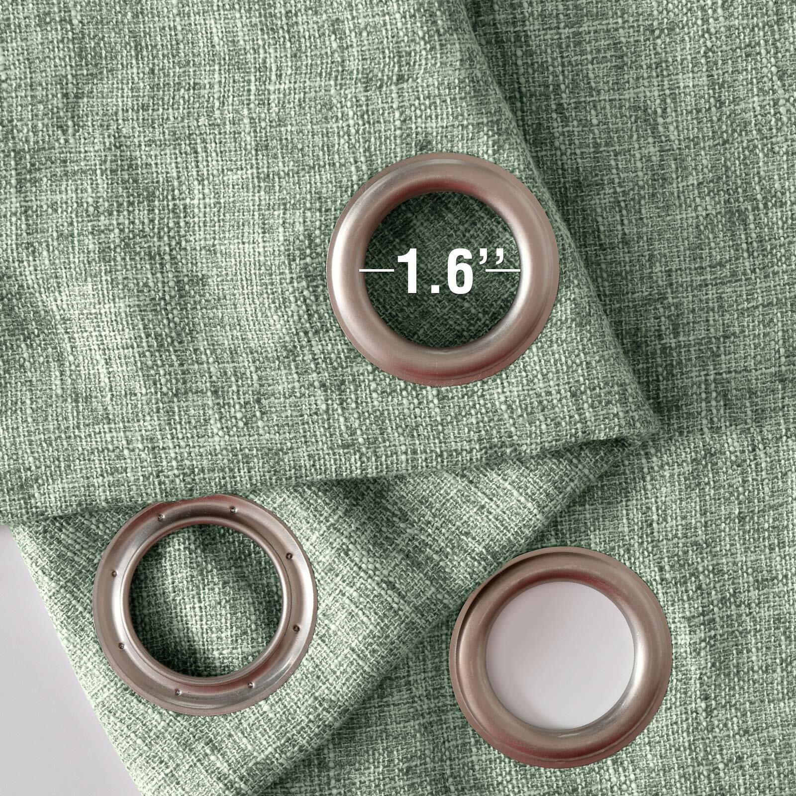 Jinchan Faux Linen Curtains 96” Gray Farmhouse Grommet Light Filtering Set