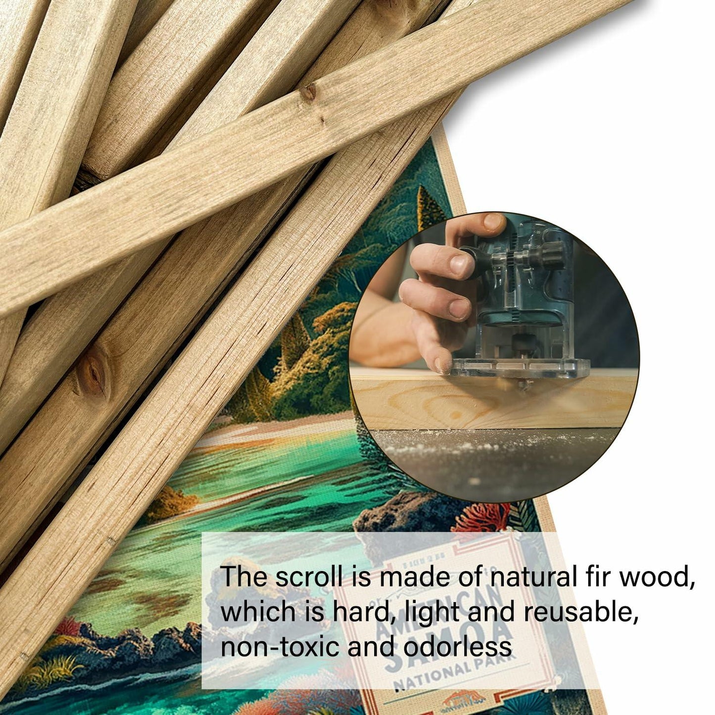 XIAOAIKA American Samoa National Park Travel Poster 16x23 Inches Wooden Frame