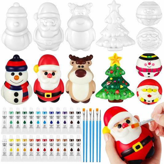 Poen 12 Pack Christmas Slow Rise Squeeze Soft Toy Kids Xmas Crafts