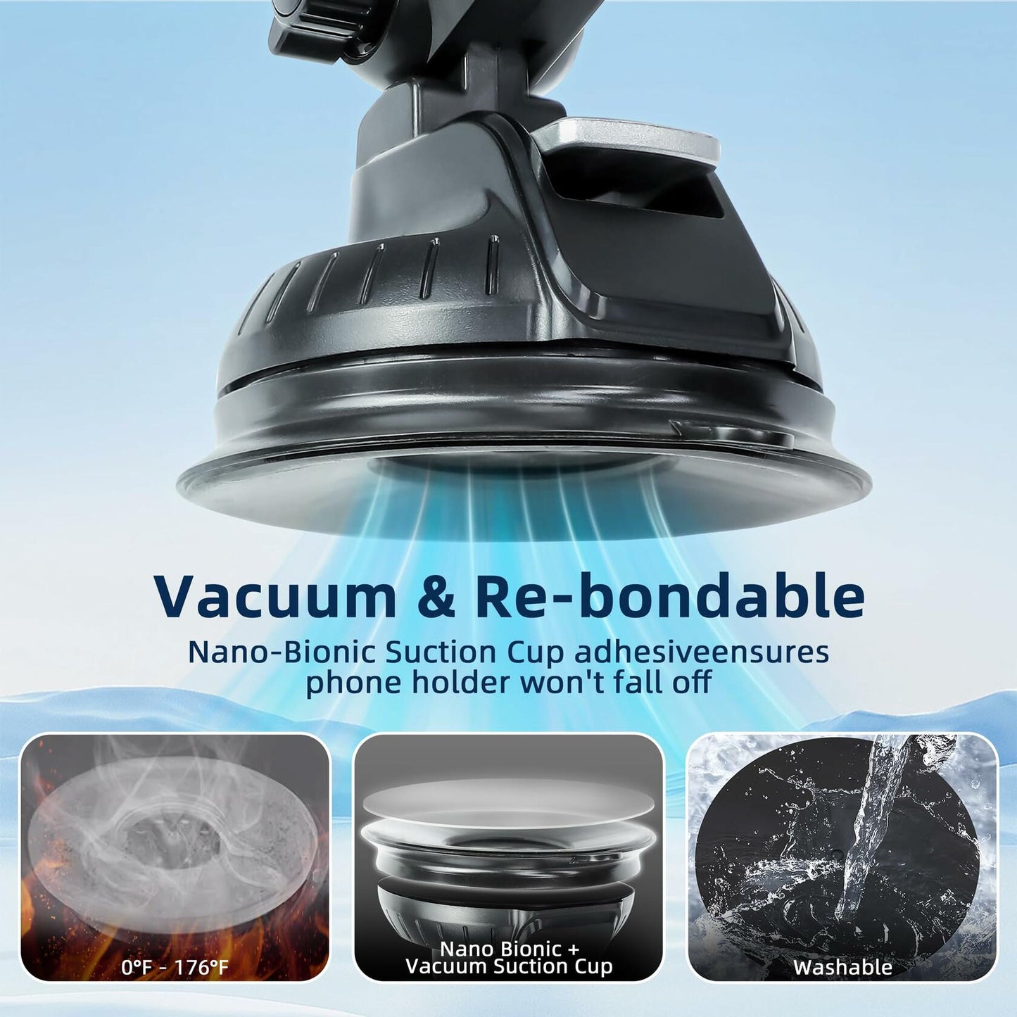 [Like New] IF FEEL Car Phone Holder Large Suction Cup for 4-7.2 inch Smartphones