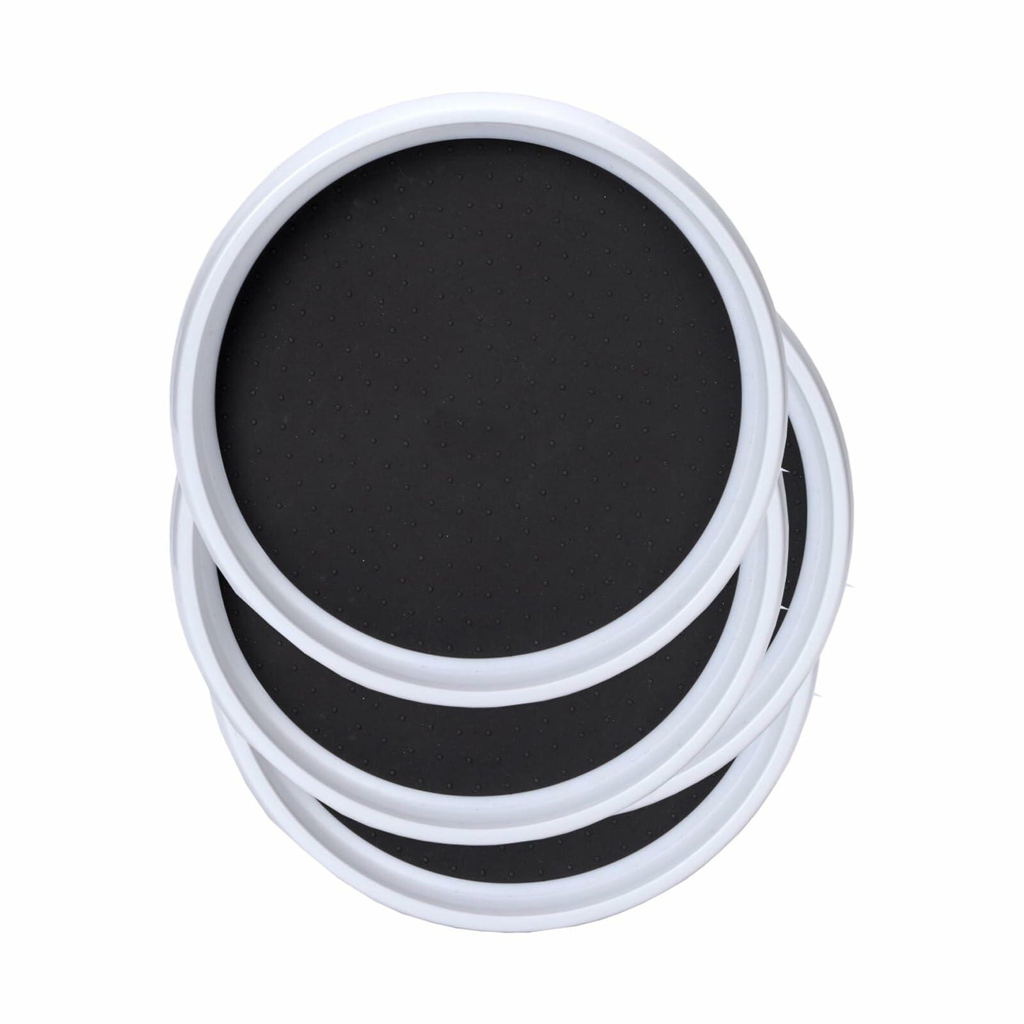 AngieQH 4-Pack 10" Anti Slip Lazy Susan Organizer Set White Plastic