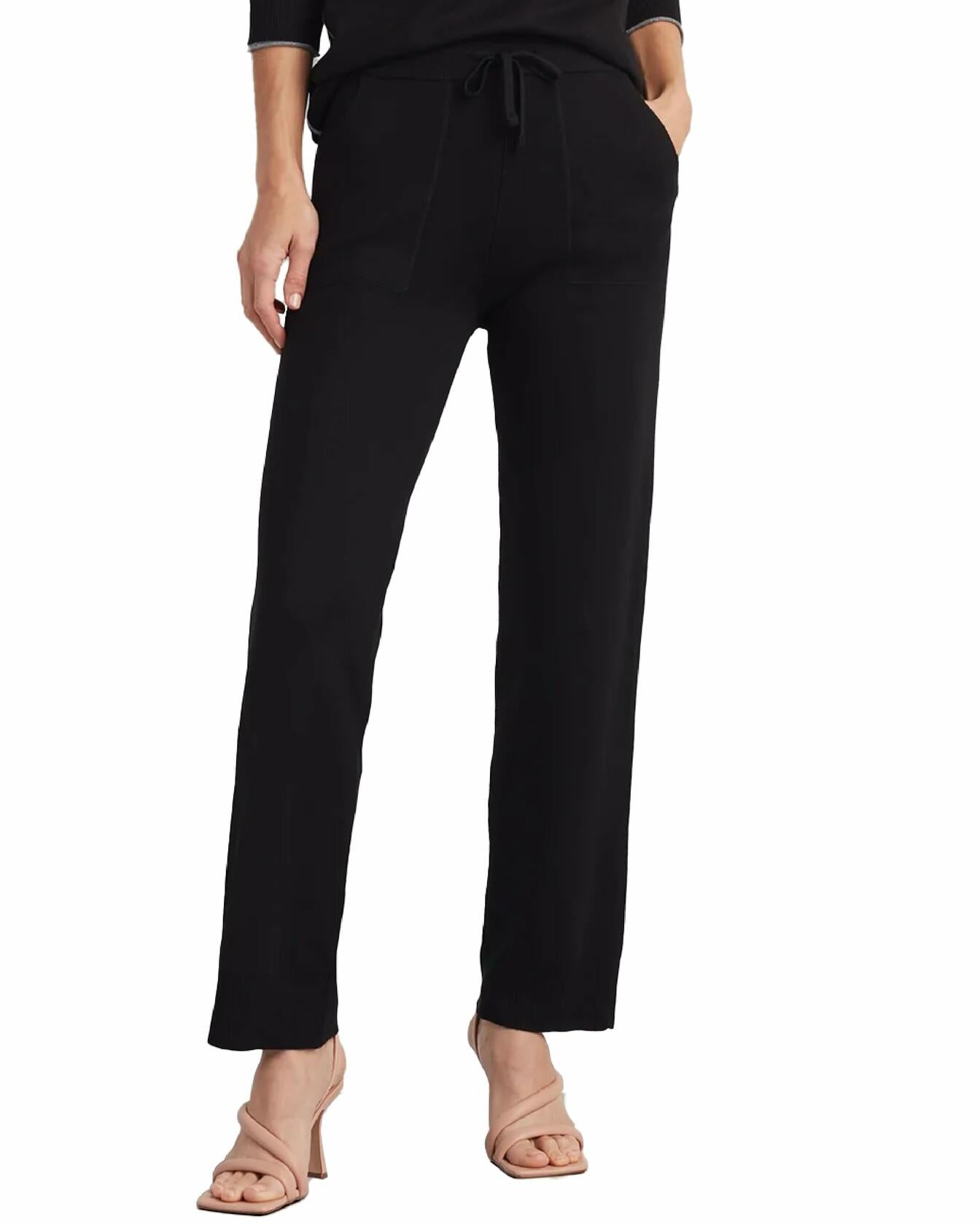 ELLEN TRACY Women's Knit Joni Casual Pull On Pants Black XL