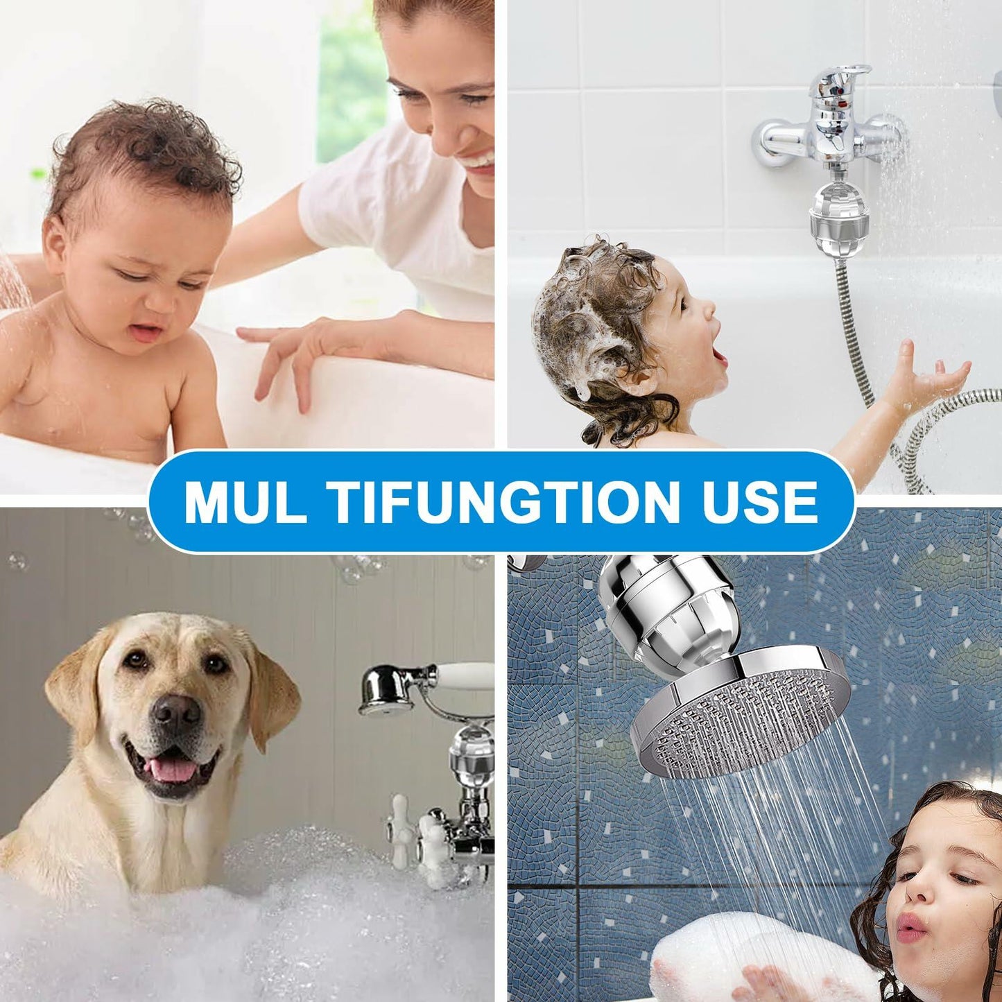 Shower Head Filter Vitamin C Hard Water Remove Chloride Heavy Metals