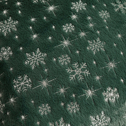 FUTEI Christmas Snowflakes Green Throw Pillow Covers Set of 2 18x18