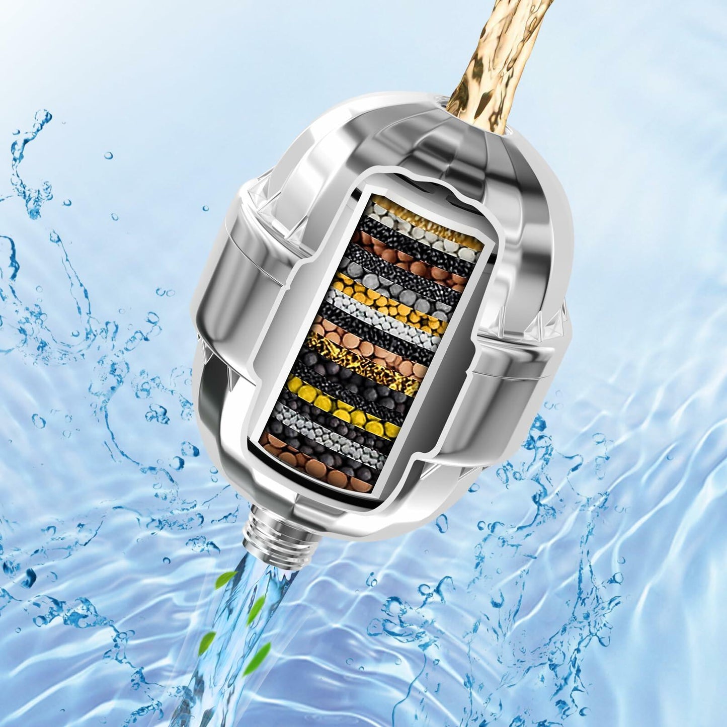 Shower Head Filter Vitamin C Hard Water Remove Chloride Heavy Metals