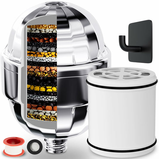 Shower Head Filter Vitamin C Hard Water Remove Chloride Heavy Metals