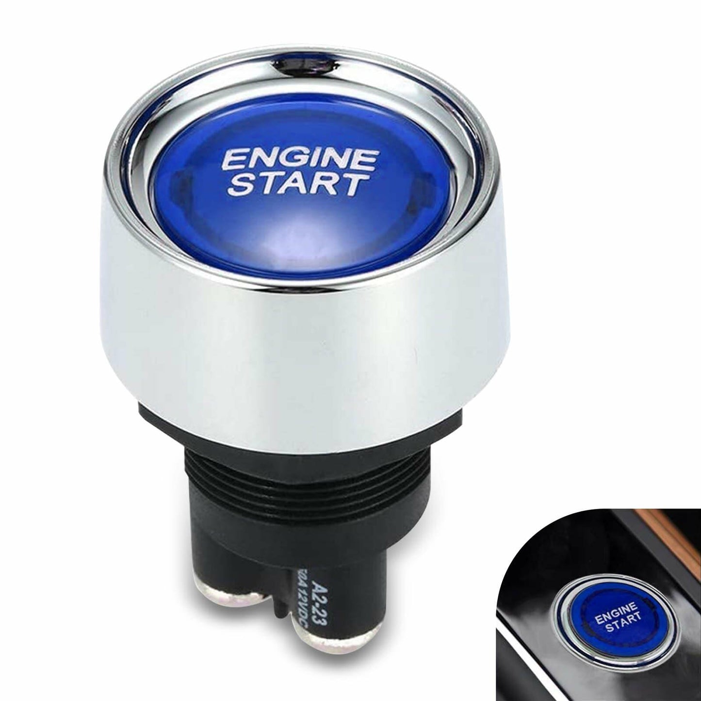 [Like_new] DYEKNEE 12V Keyless One-Touch Start Switch 3 Pin Blue Engine Ignition