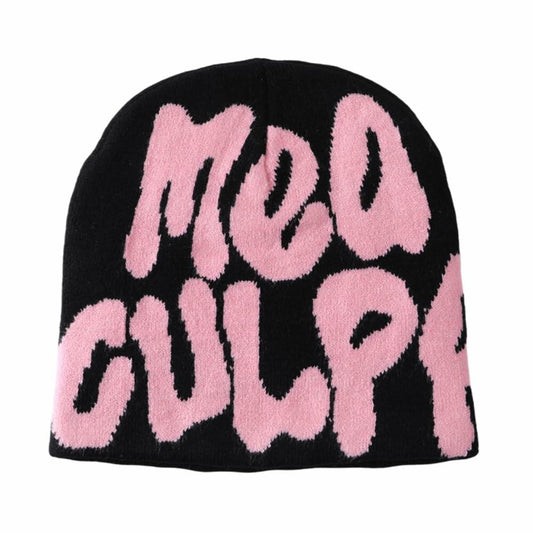 YUERFEILA Women Graphic Skull Beanie Warm Winter Hat Acrylic Spider-White&Black