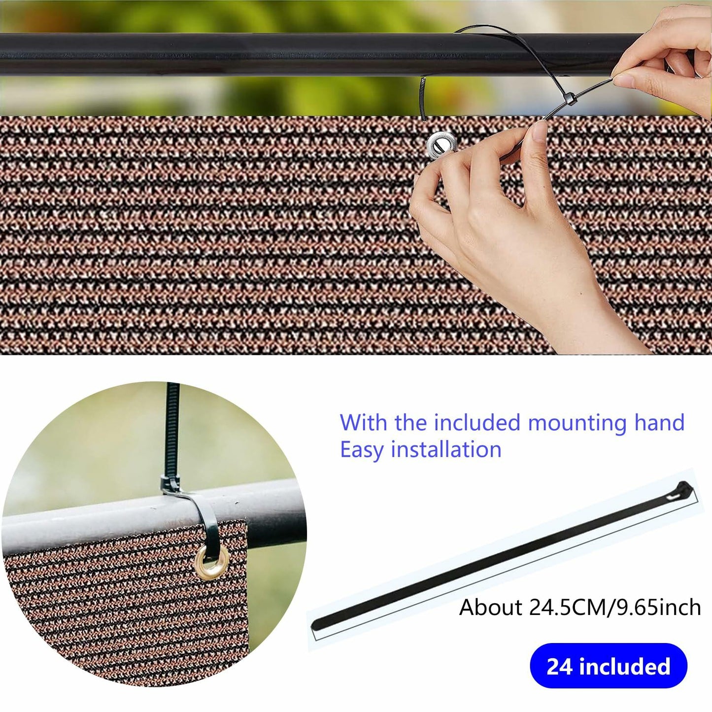 Demoul Privacy Fence Screen Balcony Deck Patio Shade Cover 3.28x16.4ft