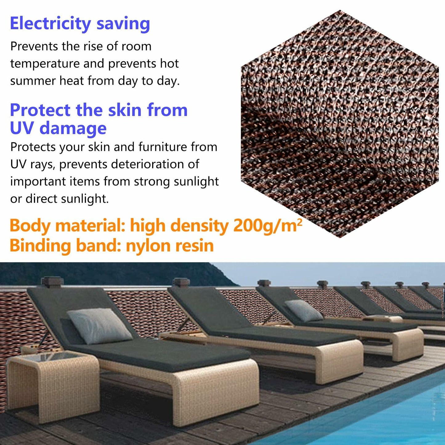 Demoul Privacy Fence Screen Balcony Deck Patio Shade Cover 3.28x16.4ft