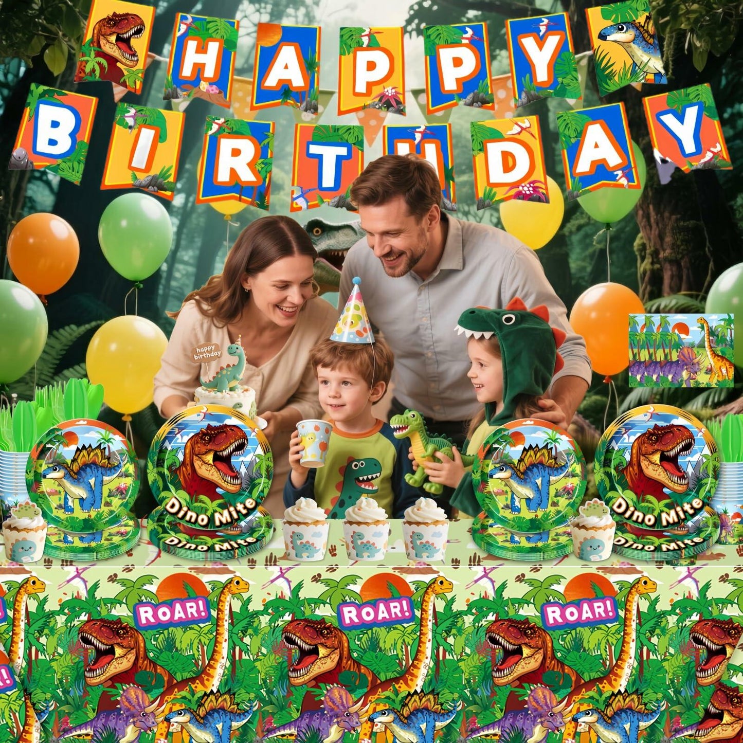 Daidle Unicorn Birthday Party Supplies Kit Banner Tableware for 24 Guests