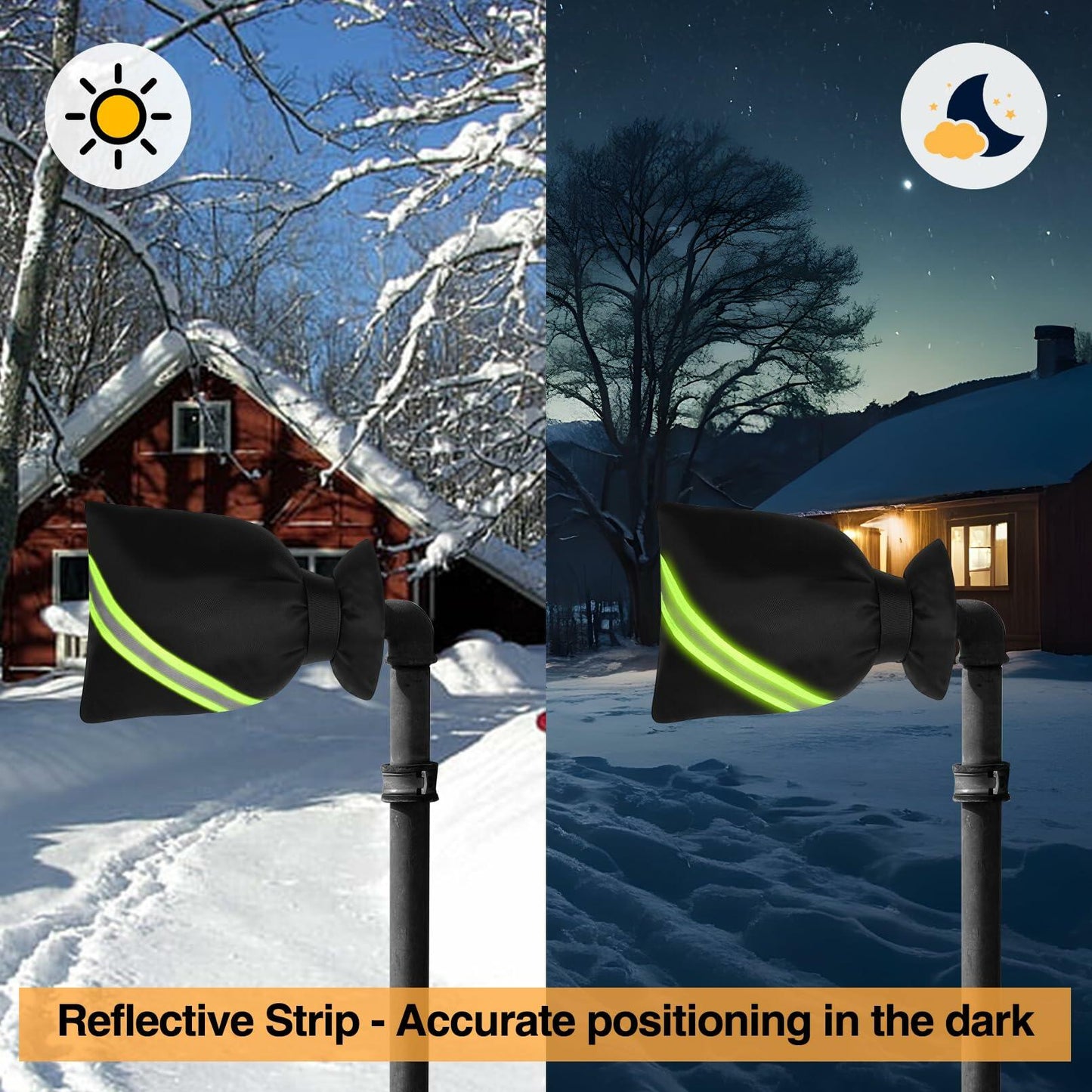 Outdoor Faucet Cover Thickened Waterproof Freeze Protection 8.4x6.8in Black 12pc