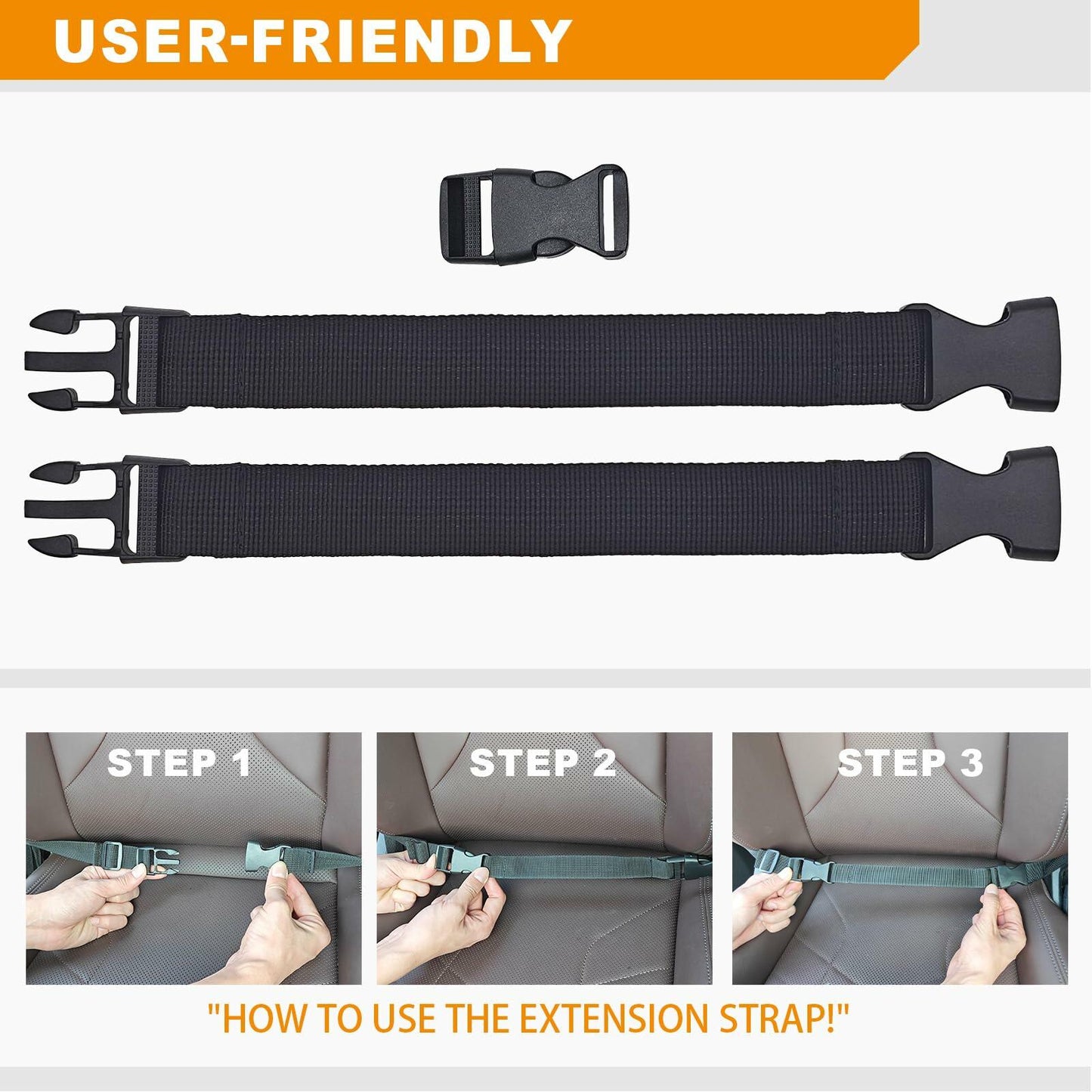 Universal Truck Gun Rack Extension Strap Black Durable Secure Firearm Holder L