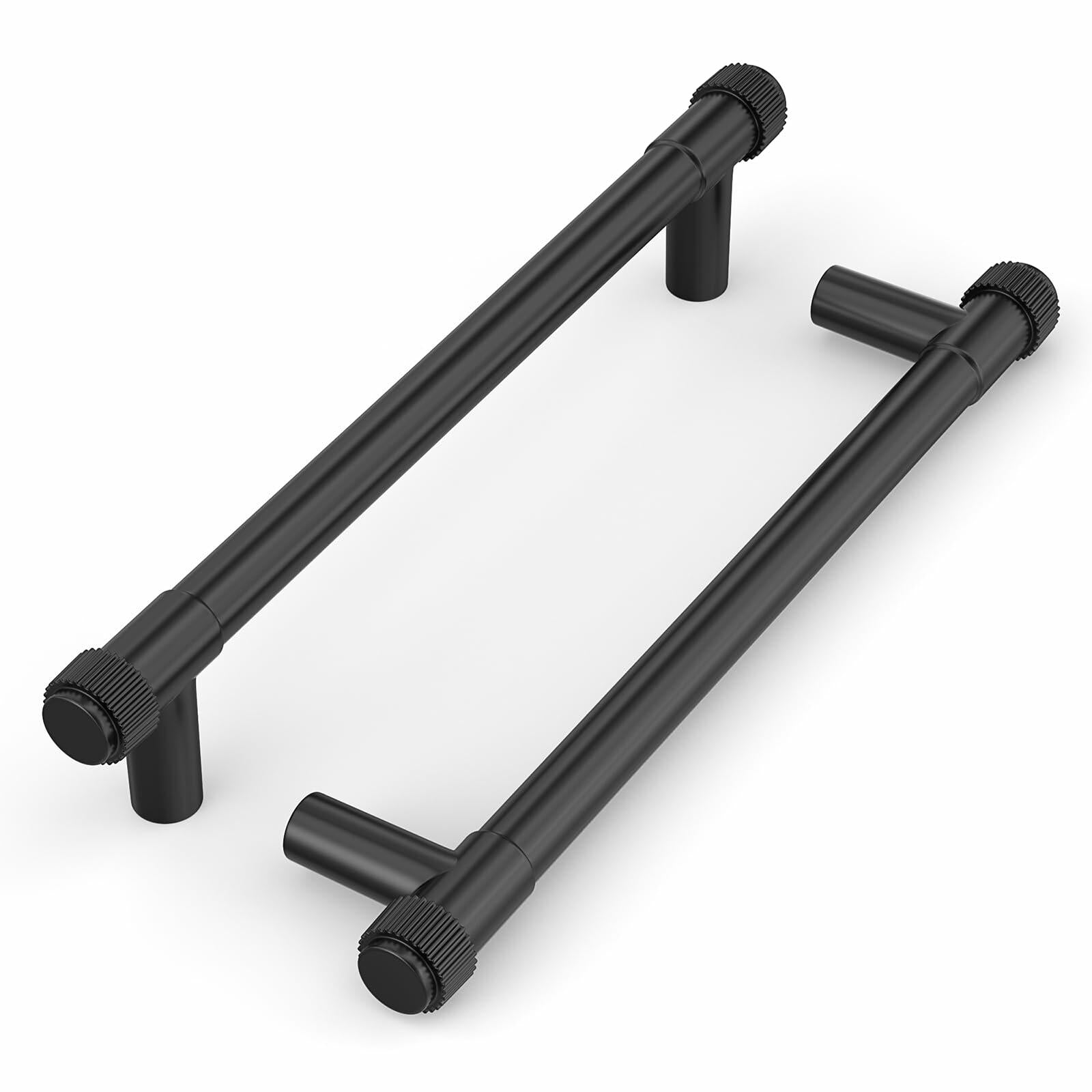 homdiy 10 Pack Matte Black Cabinet Handles 5 Inch Hole Center Zinc Alloy