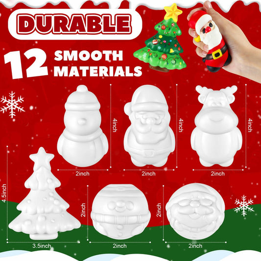 [Like New] Poen 12 Pack Christmas Slow Rise Squeeze Soft Toy Kids Xmas Crafts